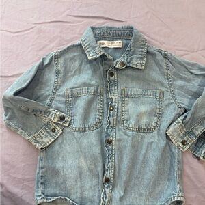 Zara Light Blue Denim Shirt 18-24month